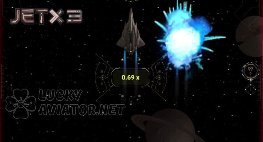Возбужденный игрок выигрывает по-крупному JetX3, онлайн-игра, разработанная Smartsoft Gaming.
