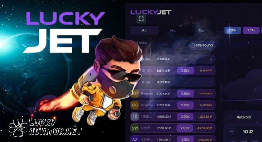 حادثے کا سنسنی: Lucky Jetکے ہائی اسٹیک گیم پلے کی تصویر۔