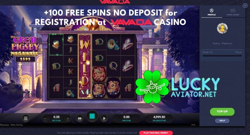 An illustration of a set of spinning reels, surrounded by a burst of stars and confetti, illustrating the thrill and entertainment of claiming 100 free spins without making any initial deposit at VAVADA online casino