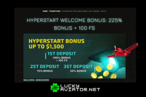 Banner highlighting Winity Casino unique bonus promo code BONZA for Aviator players at LuckyAviator.net.