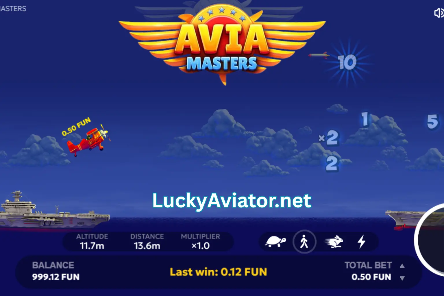 AviaMasters double bet mode activated with two separate bet fields and auto-cashout multiplier settings