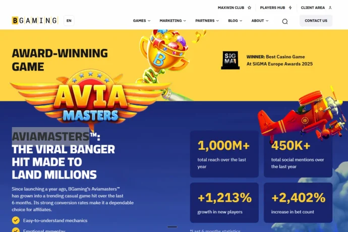 AviaMasters crash game interface showing the airplane climbing with a rising multiplier and auto-cashout panel by BGaming